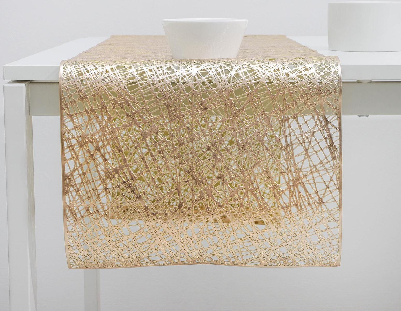 Дорожка на стол «Паутина», 33×150 см, цвет золотой