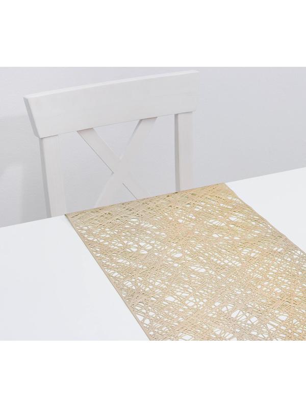 Дорожка на стол «Паутина», 33×150 см, цвет золотой