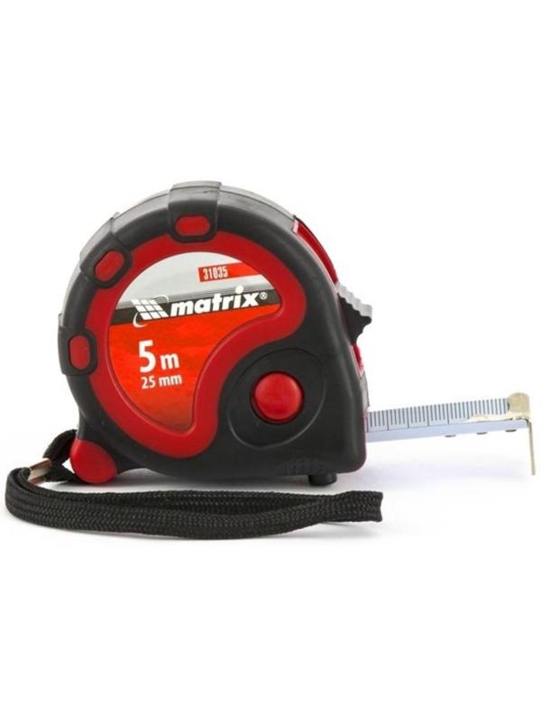 Рулетка MATRIX Status 3 fixations 31035, 3 фиксации ленты, 5 м х 25 мм