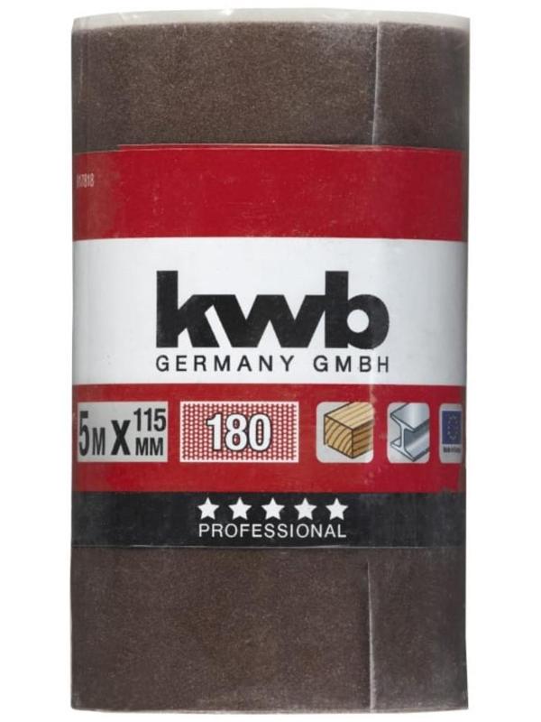 Бумага шлифовальная в рулоне KWB, 115х5000 мм, К180, усиленная основа