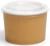 Контейнер круглый, с пластиковой крышкой, крафт, 250 мл
