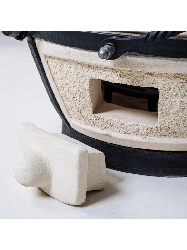 Тандыр Охотник c откидной крышкой, H-73 см, D-50 см, 82,5 кг, 8 шампуров, кочерга, совок