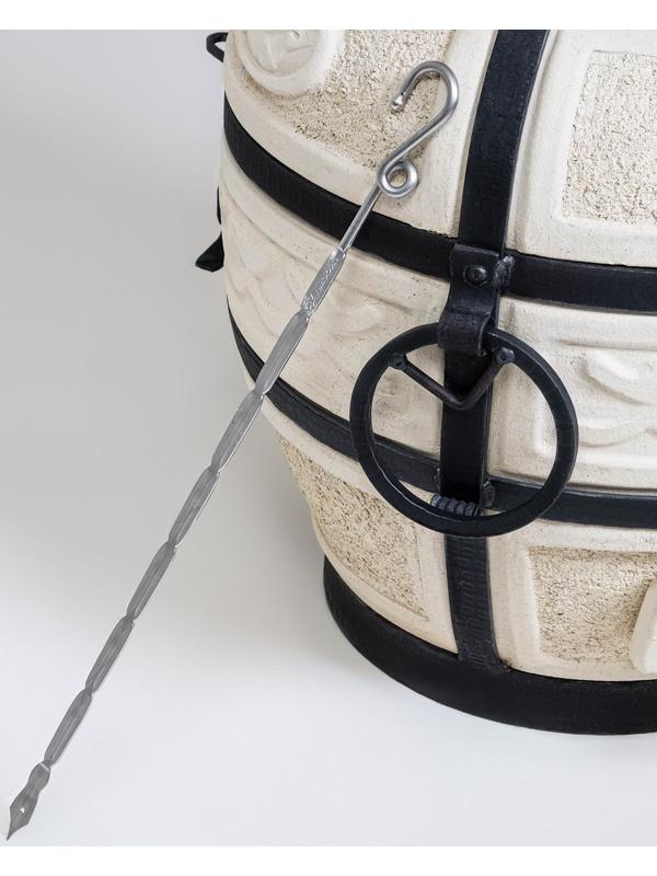 Тандыр Охотник c откидной крышкой, H-73 см, D-50 см, 82,5 кг, 8 шампуров, кочерга, совок