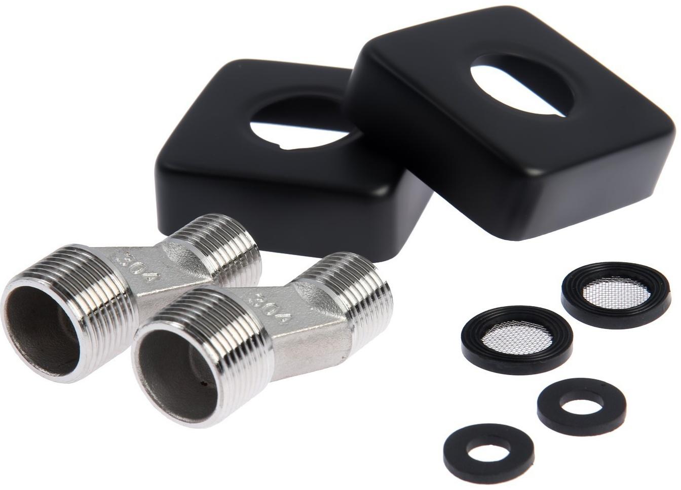 Душевая система Accoona A83306F, однорычажный, термостат, тропический душ, лейка, черный