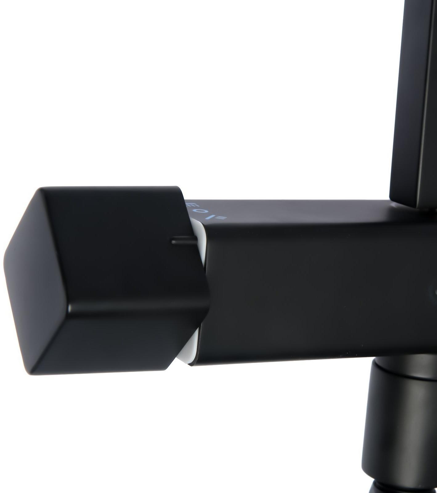 Душевая система Accoona A83306F, однорычажный, термостат, тропический душ, лейка, черный