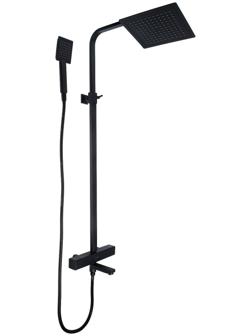 Душевая система Accoona A83306F, однорычажный, термостат, тропический душ, лейка, черный