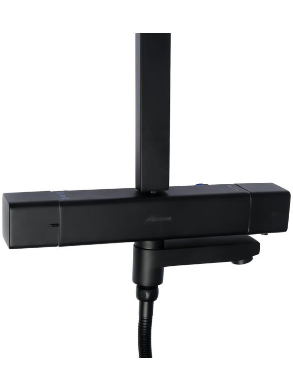 Душевая система Accoona A83306F, однорычажный, термостат, тропический душ, лейка, черный