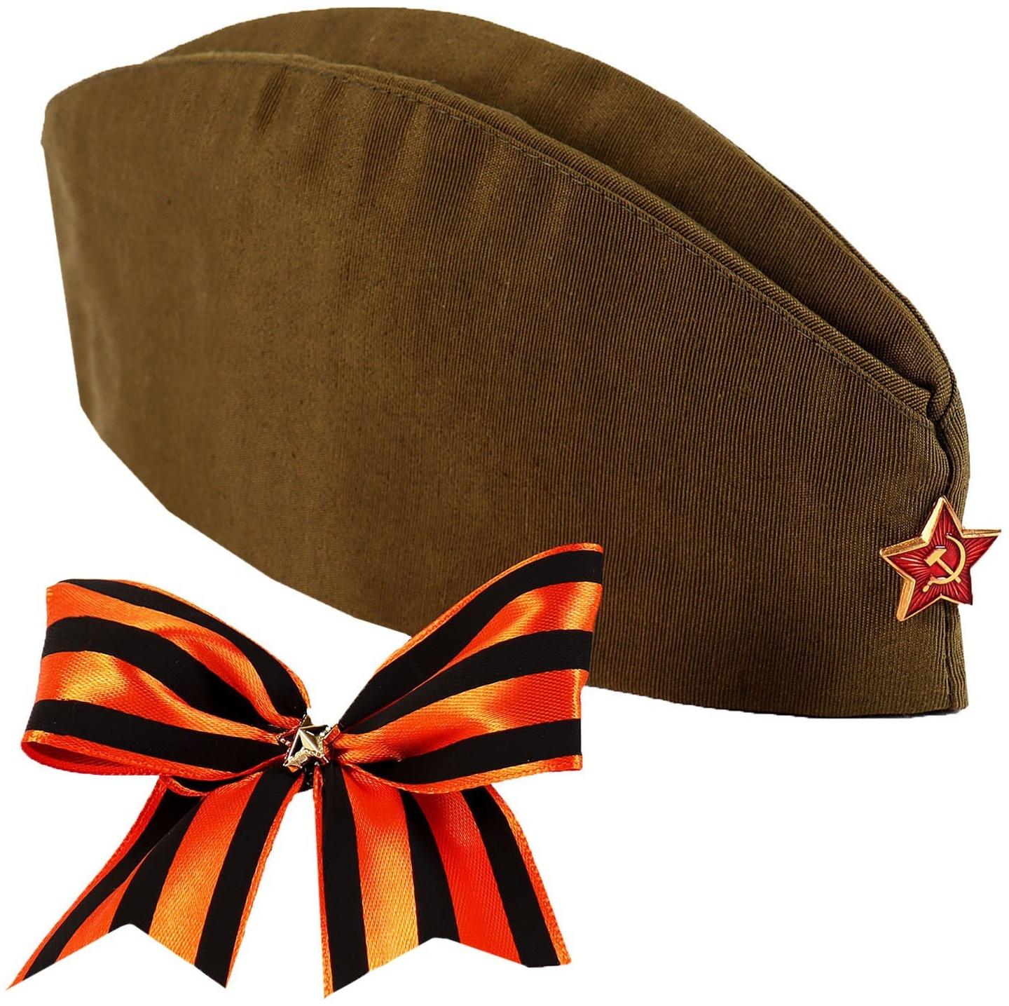 Набор «9 мая», 2 предмета: пилотка, лента на значке