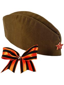 Набор «9 мая», 2 предмета: пилотка, лента на значке