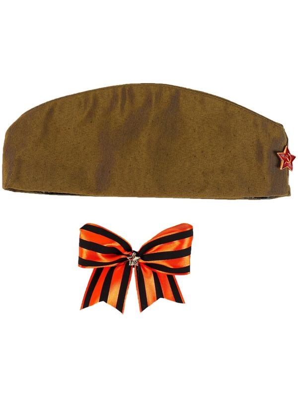 Набор «9 мая», 2 предмета: пилотка, лента на значке