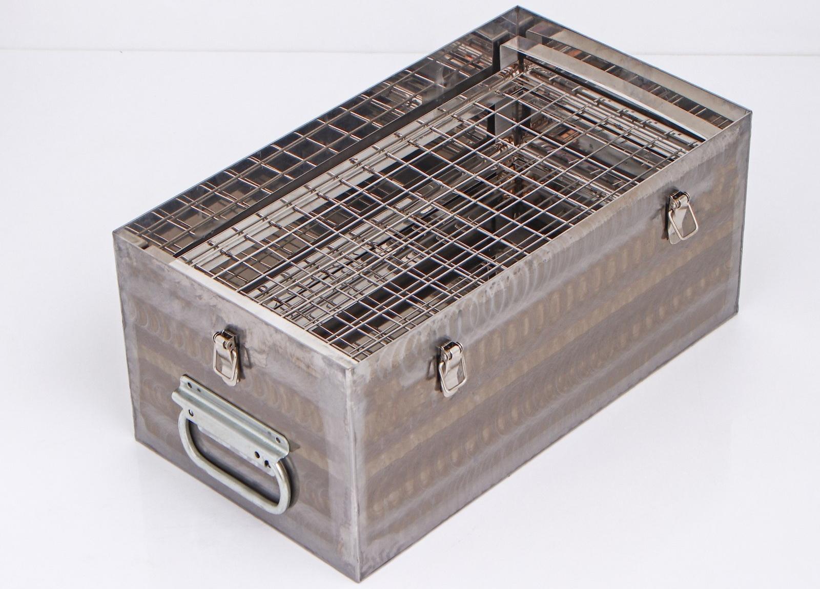 Коптильня двухъярусная «ЧУДО Премиум» для горячего копчения, нержавеющая сталь