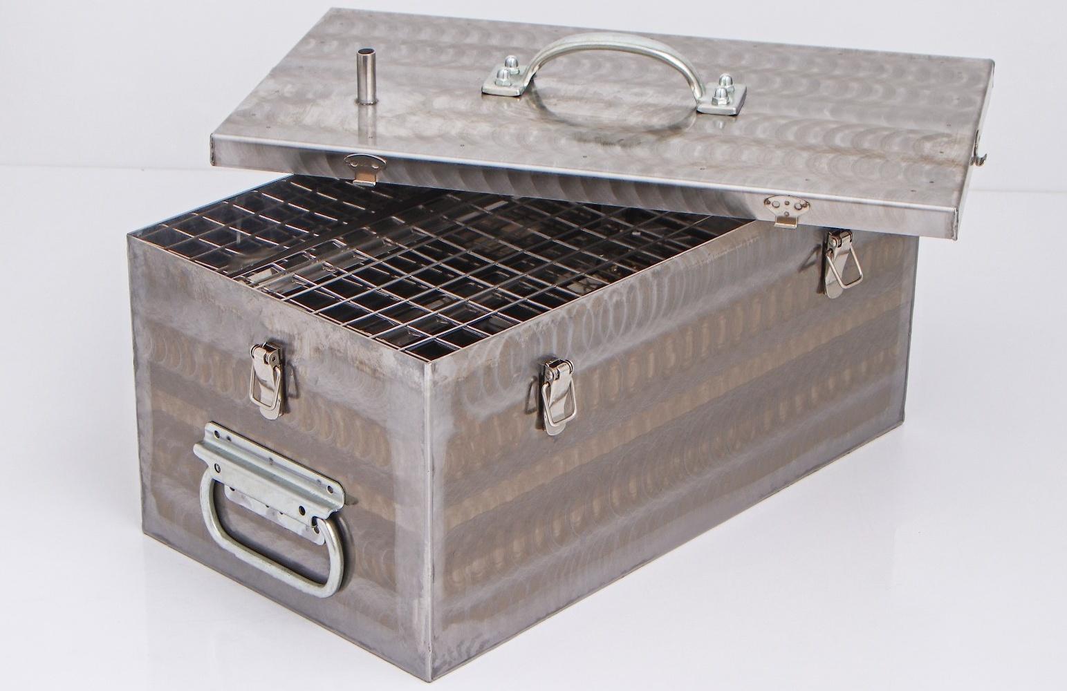 Коптильня двухъярусная «ЧУДО Премиум» для горячего копчения, нержавеющая сталь