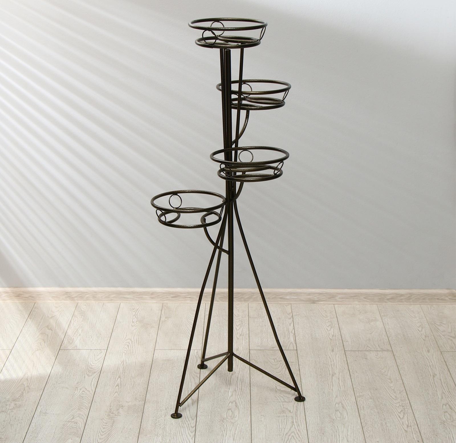 Подставка для цветов, напольная, на 4 горшка, d = 17 см, бронзовая, «Консул»