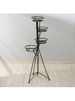 Подставка для цветов, напольная, на 4 горшка, d = 17 см, бронзовая, «Консул»