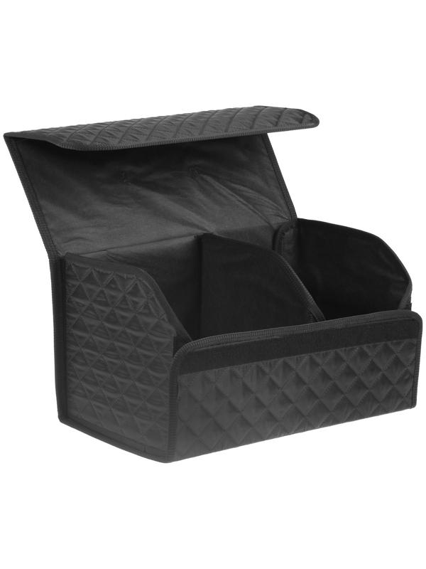 Органайзер саквояж в багажник автомобиля Cartage, оксфорд стеганый, 53 см, черный