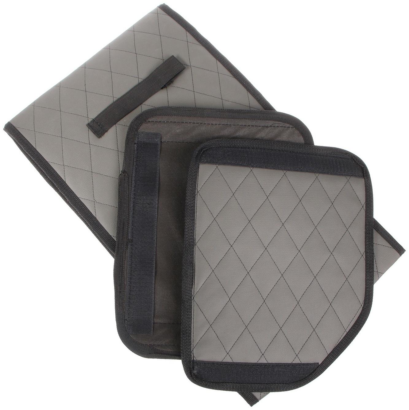 Органайзер саквояж в багажник автомобиля Cartage, экокожа стеганая, 33 см, серый