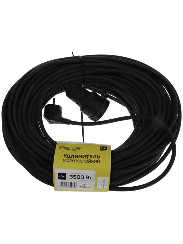 Удлинитель морозостойкий Luazon Lighting ECO, 1 розетка, 40 м, 16 А, КГ 3х1.5 мм2,с з/к,IP44
