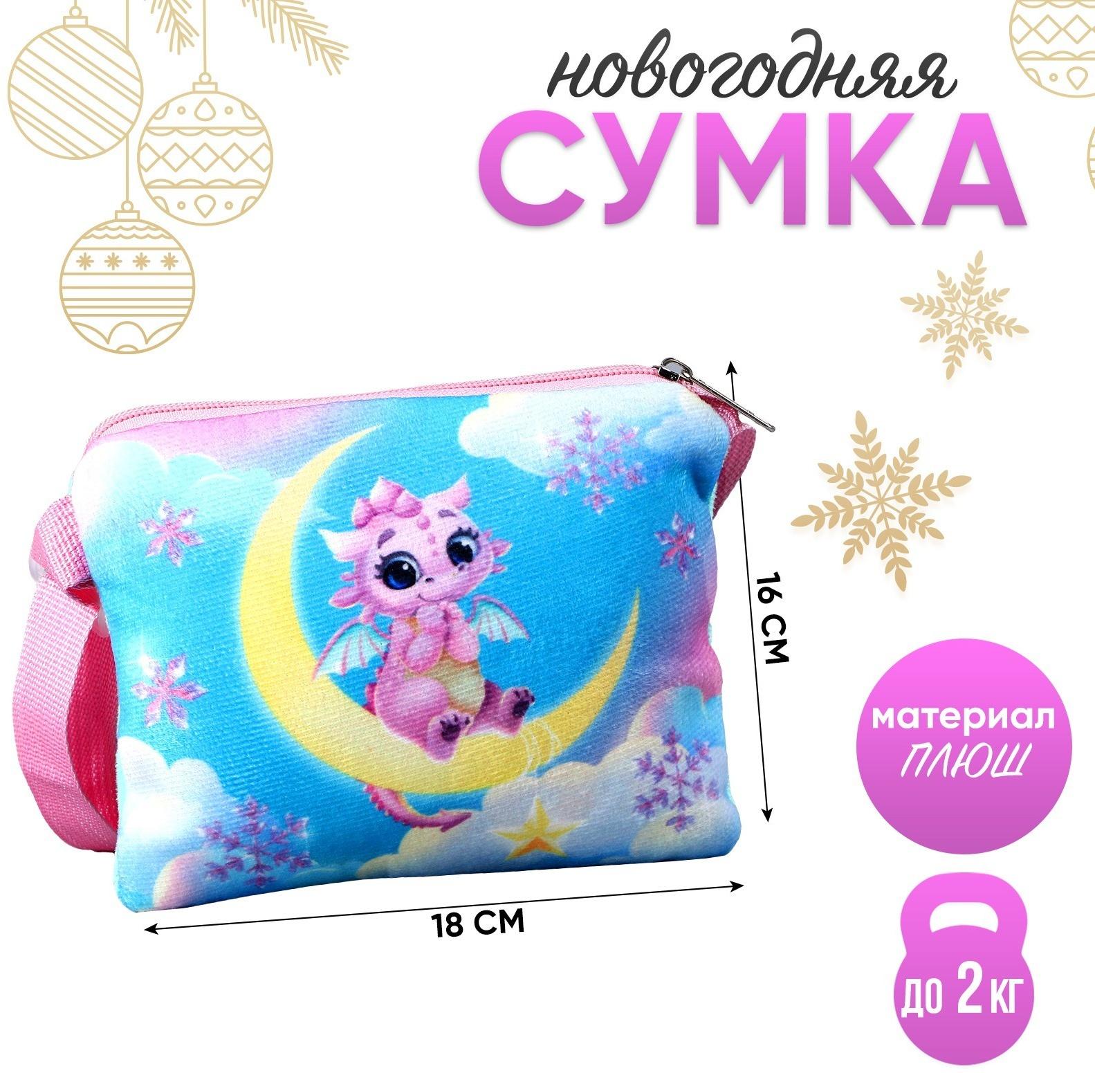 Сумка детская «Дракончик на луне», 18 × 16 см