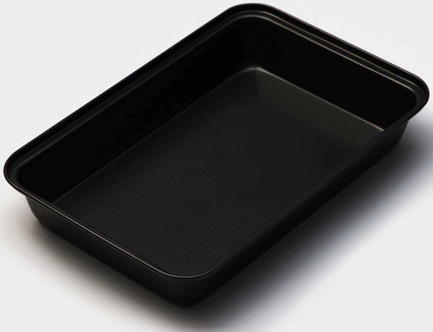 Противень Доляна «Жаклин. Прямоугольник», 30×20×5 см, антипригарное покрытие, цвет чёрный