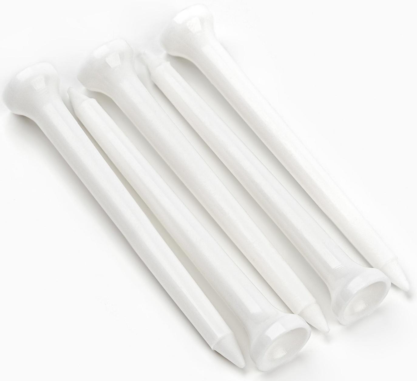 Набор подставок для гольф мяча, 10 штук, пластик, 1 х 7 см, белый цвет