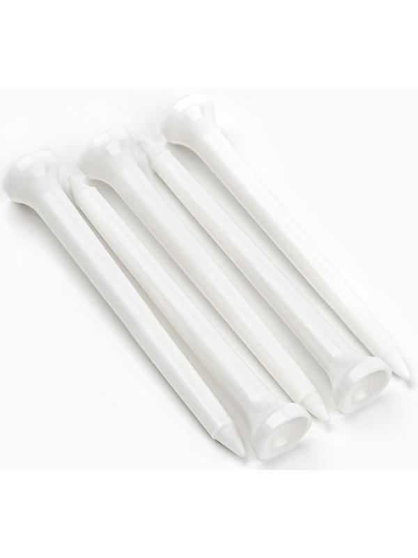 Набор подставок для гольф мяча, 10 штук, пластик, 1 х 7 см, белый цвет