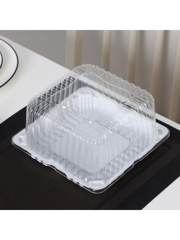 Тортовница одноразовая ИП-43, крышка 18,5×18,5×10,5 см, внутренний 16×16×10 см, 480 шт/уп