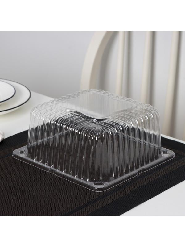 Тортовница одноразовая ИП-43, крышка 18,5×18,5×10,5 см, внутренний 16×16×10 см, 480 шт/уп