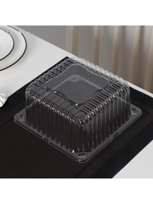 Тортовница одноразовая ИП-43, крышка 18,5×18,5×10,5 см, внутренний 16×16×10 см, 480 шт/уп