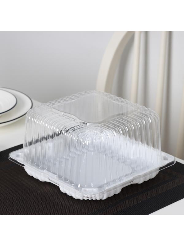 Тортовница одноразовая ИП-43, крышка 18,5×18,5×10,5 см, внутренний 16×16×10 см, 480 шт/уп