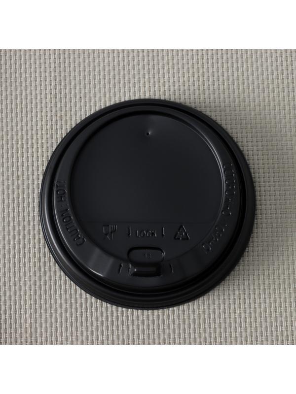 Крышка одноразовая для стакана чёрная, с клапаном, d=8 см