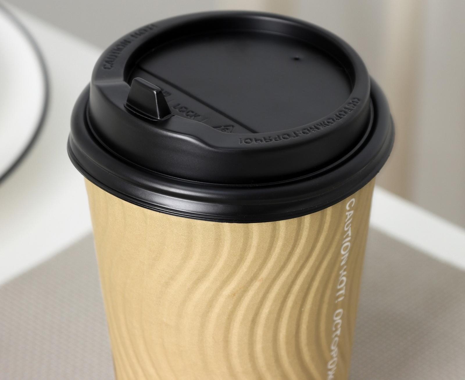 Крышка одноразовая для стакана чёрная, с клапаном, d=9 см