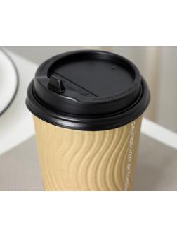 Крышка одноразовая для стакана чёрная, с клапаном, d=9 см