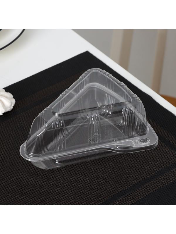 Контейнер одноразовый с неразьёмной крышкой для кусочка торта, 8,5×11,5×6,5 см, 200 шт/уп.