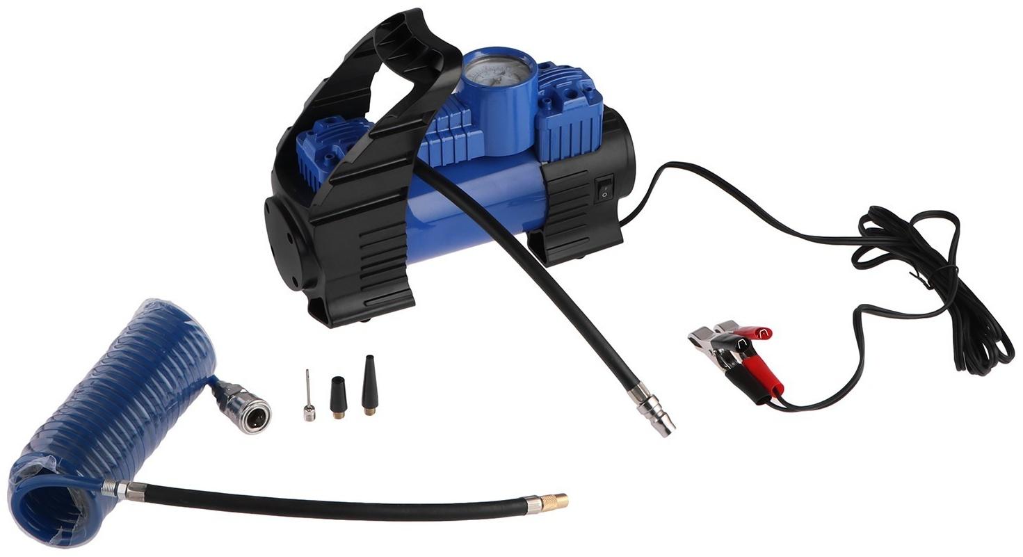 Компрессор автомобильный МАЯКАВТО АС-514ма, двухпоршневой, усиленный, с LED-фонарем, кейс