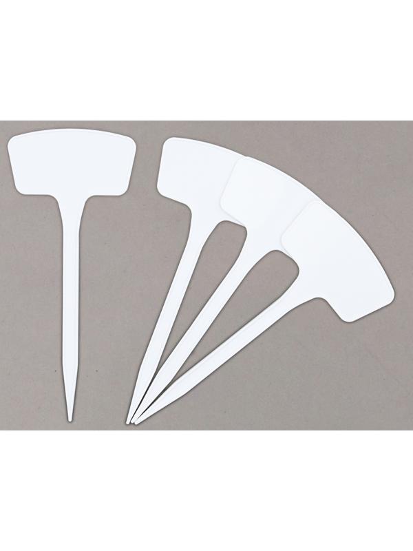 Таблички садовые для маркировки, 20 см, набор 10 шт., пластик, белые, Greengo