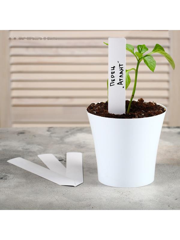 Бирки садовые для маркировки, 20 см, набор 10 шт., пластик, белые, Greengo