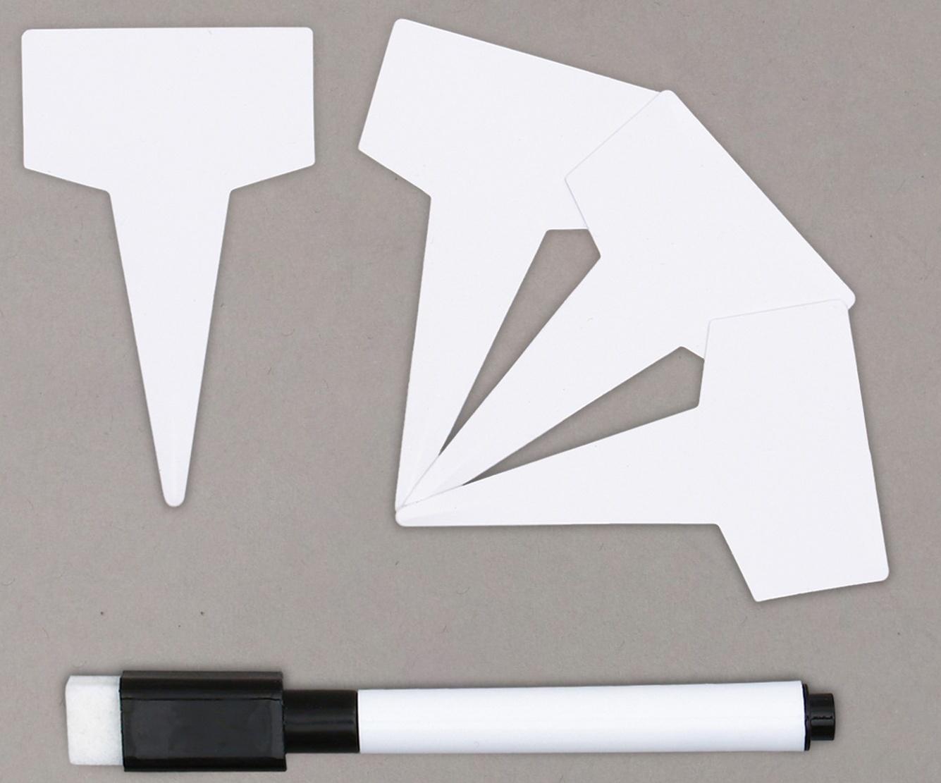 Таблички садовые для маркировки, 7 см, набор 20 шт., маркер, пластик, белые, Greengo