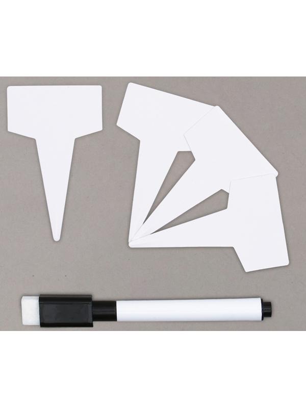 Таблички садовые для маркировки, 7 см, набор 20 шт., маркер, пластик, белые, Greengo