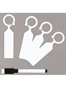 Бирки садовые для маркировки, 10,5 см, набор 20 шт., маркер, пластик, белые, Greengo