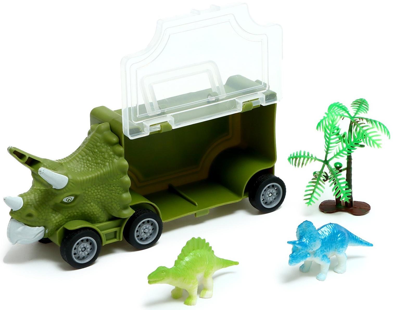 Набор грузовиков DINO, 3 шт, с динозаврами