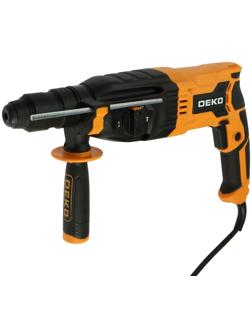 Перфоратор DEKO DKH1100W, 1100 Вт, 5300 уд/мин, 3.5 Дж, 5 буров SDS+ и дополнительный патрон
