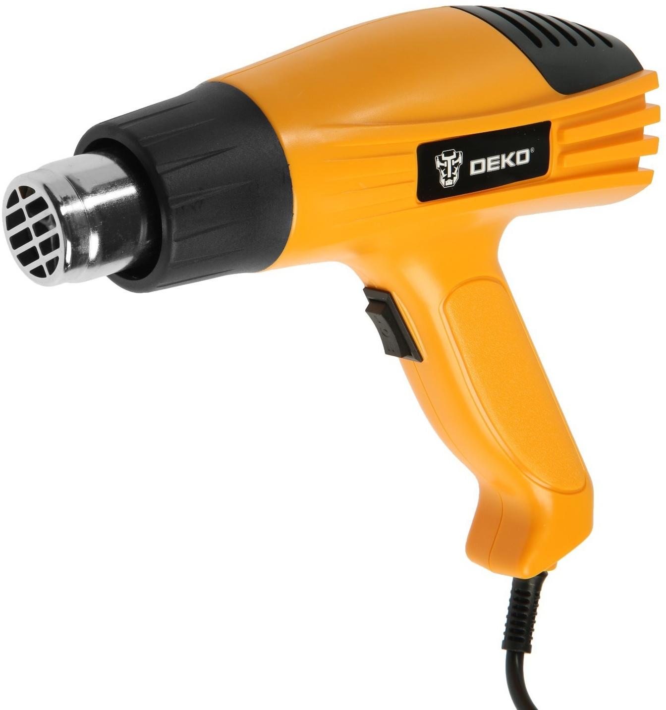 Строительный фен DEKO HG2000W, 2000 Вт, 350/500 °С, защита от перегрева
