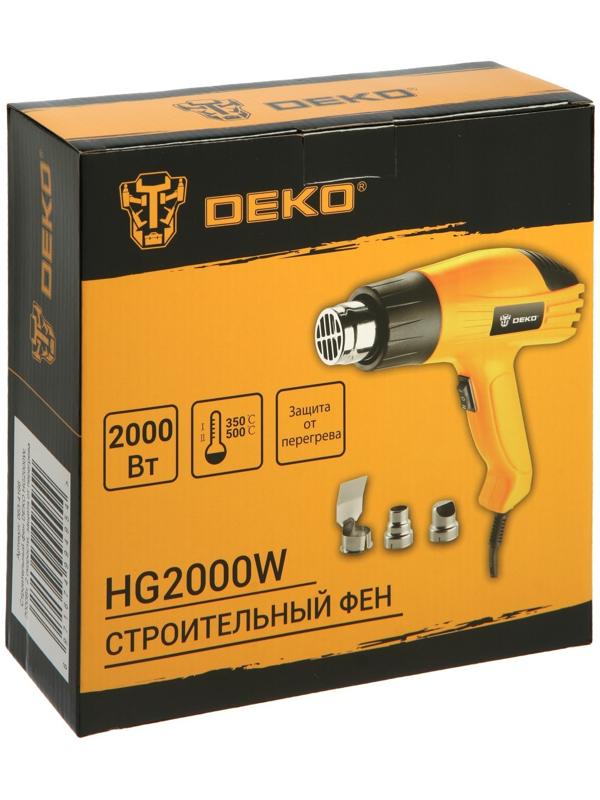 Строительный фен DEKO HG2000W, 2000 Вт, 350/500 °С, защита от перегрева