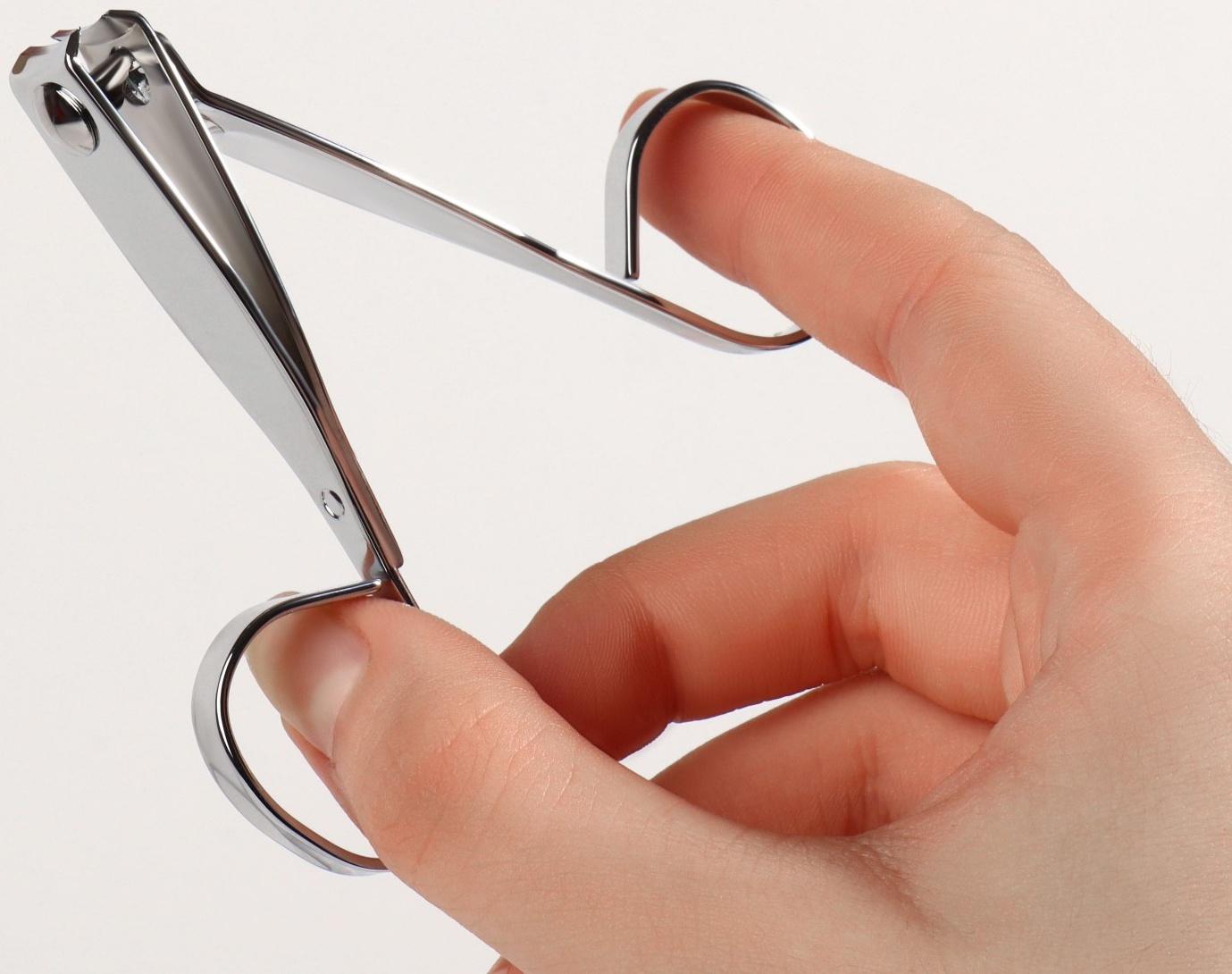 Кусачки-книпсер маникюрные, в форме ножниц, 7,5 см, цвет серебристый