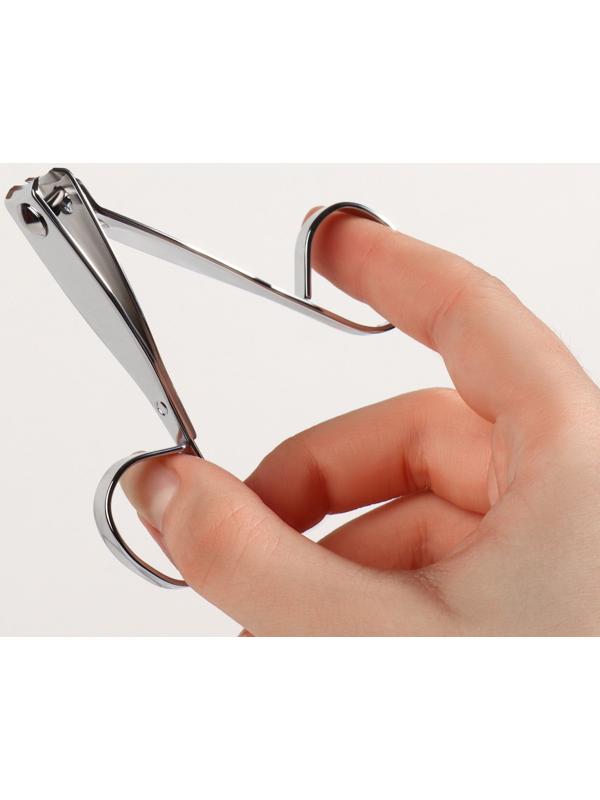 Кусачки-книпсер маникюрные, в форме ножниц, 7,5 см, цвет серебристый