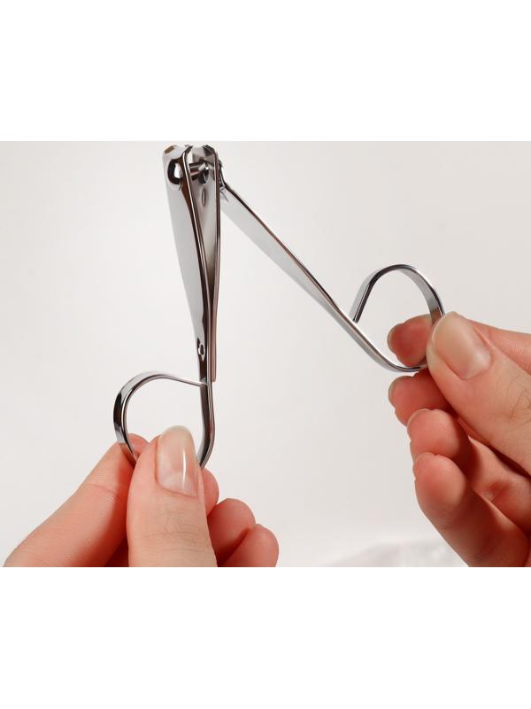 Кусачки-книпсер маникюрные, в форме ножниц, 7,5 см, цвет серебристый