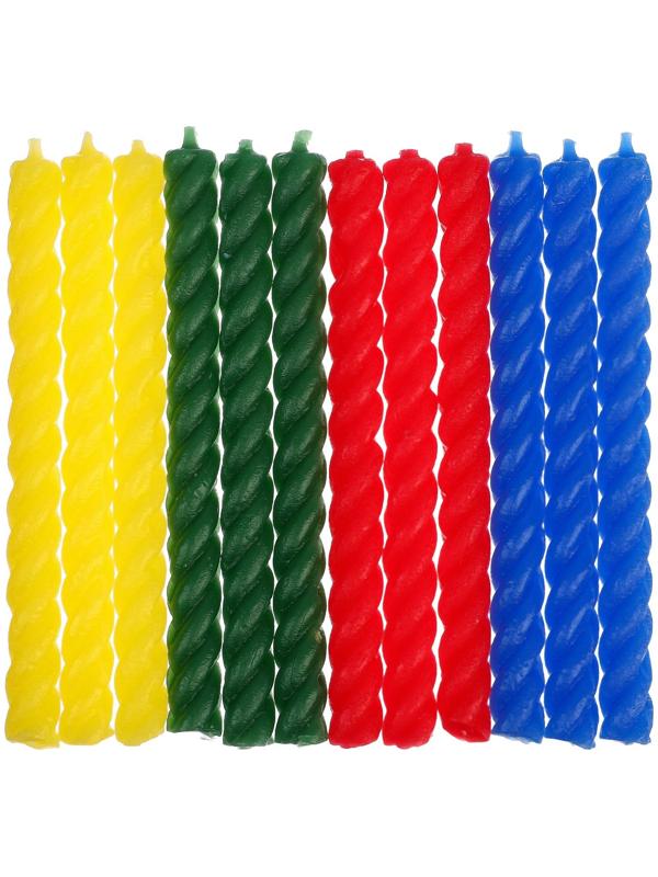 Набор витых свечей в торт 12 шт 