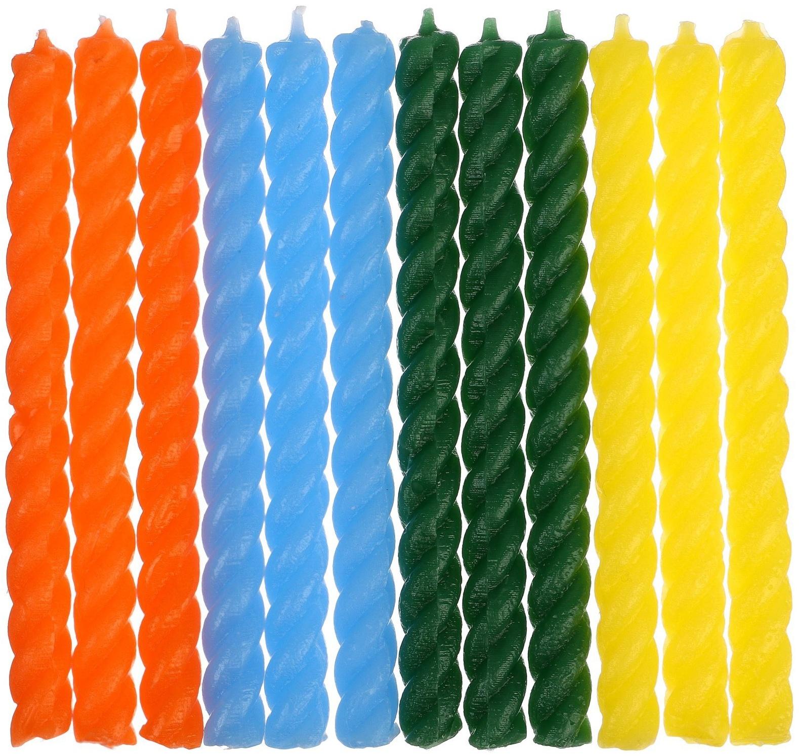 Набор витых свечей в торт 12 шт 