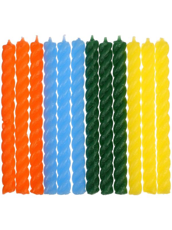 Набор витых свечей в торт 12 шт 