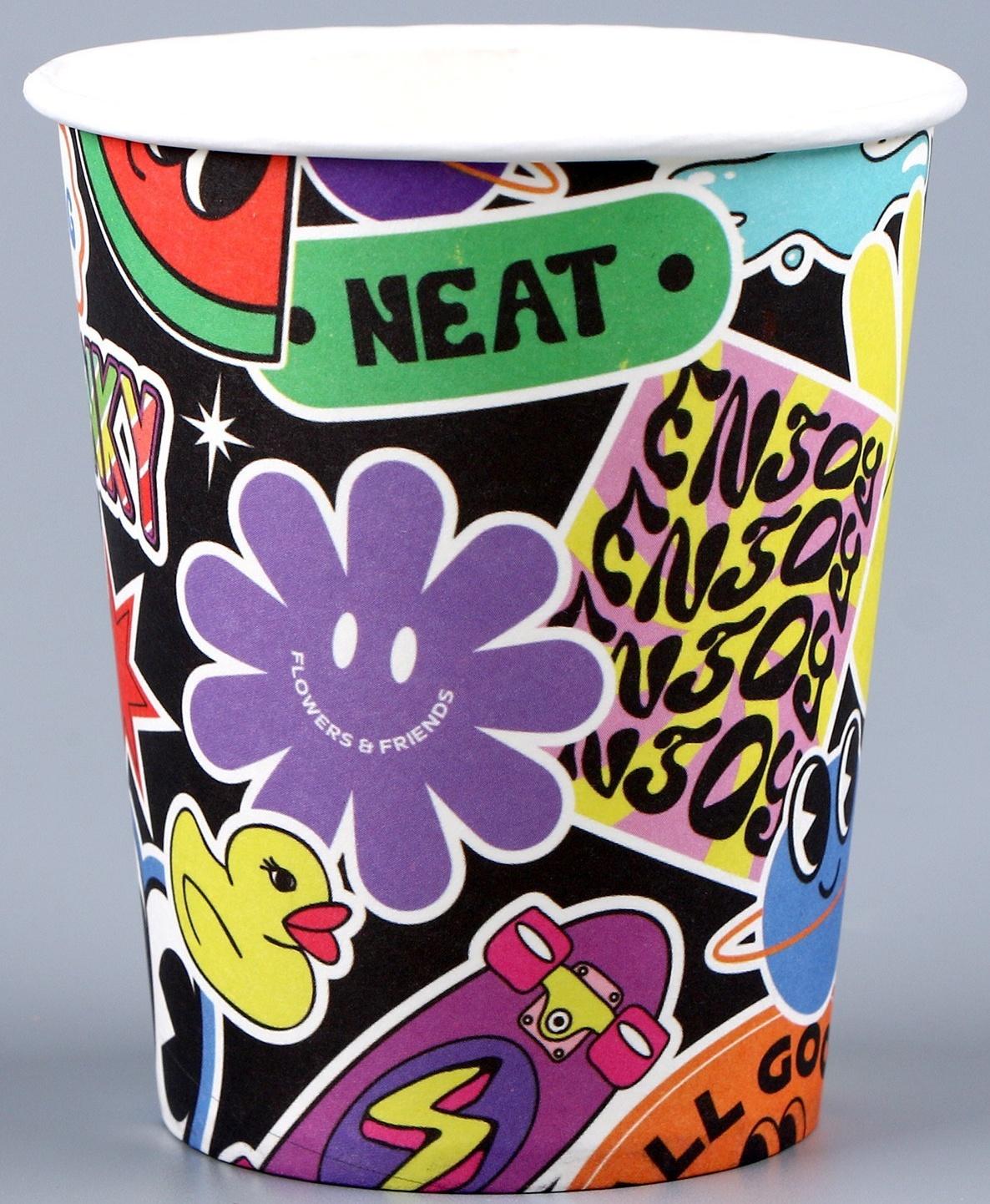 Стакан бумажный «Стикеры», 250 мл